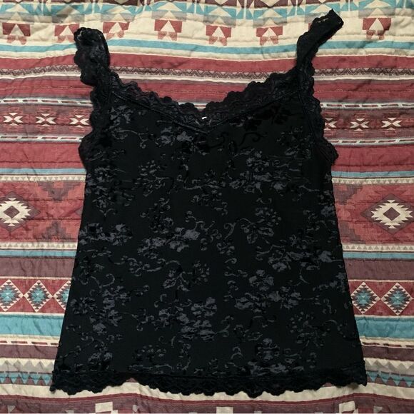 Vintage Black Sheer Tank Top Small - Picture 1 of 5